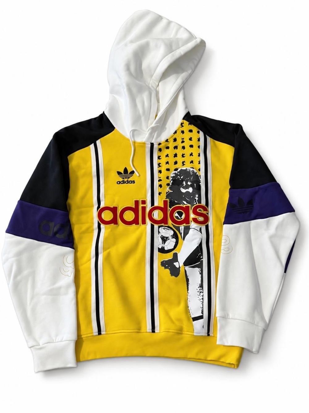 adidas Men’s Yellow, White & Black Graphic Zip-Up Hoodie